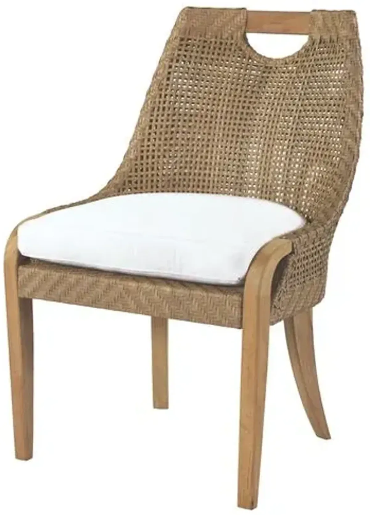 Edgewood Outdoor Dining Side Chair - Natural Sunbrella - Lane Venture - White