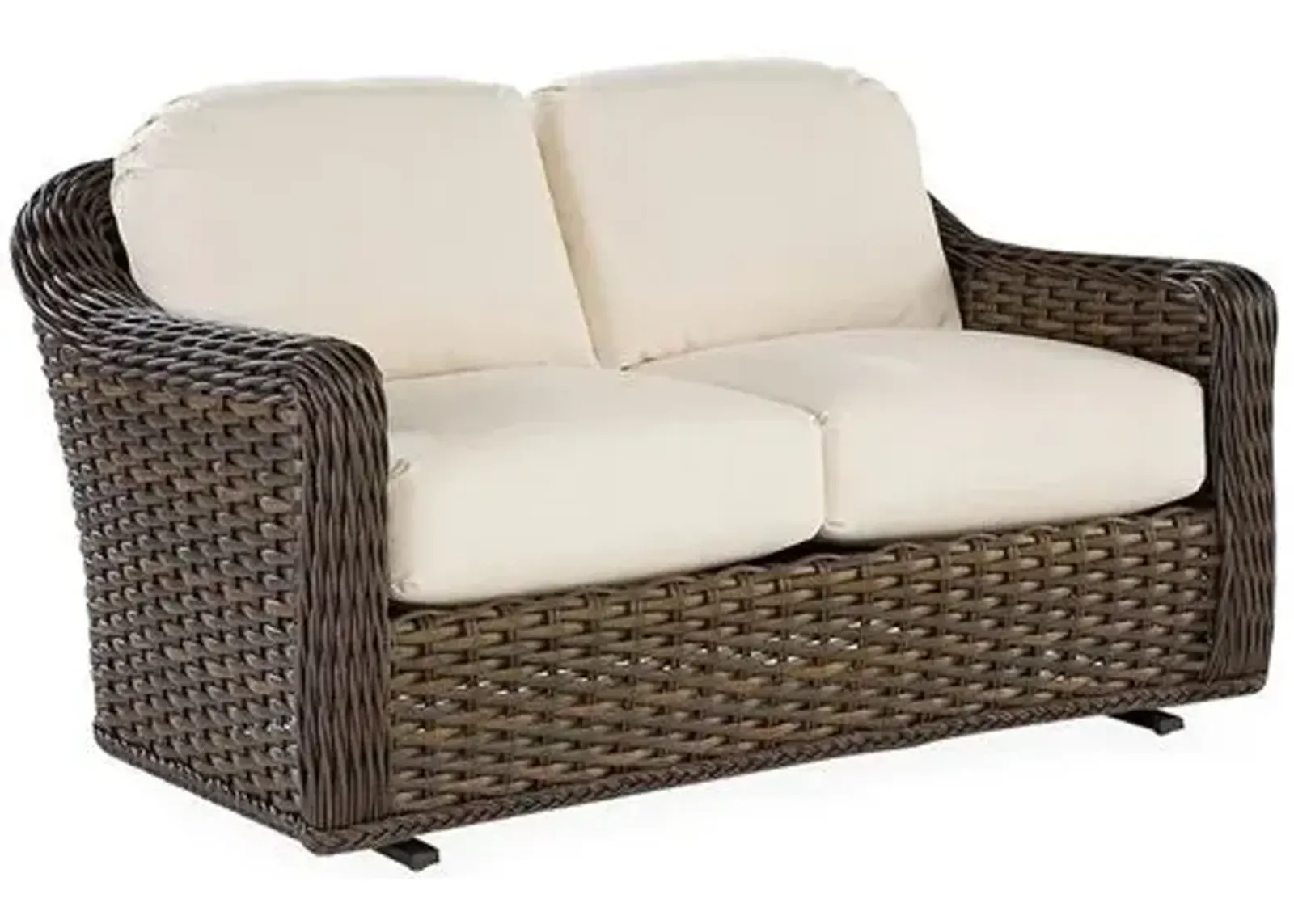 South Hampton Outdoor Glider Loveseat - Brown/Natural Sunbrella - Lane Venture - White