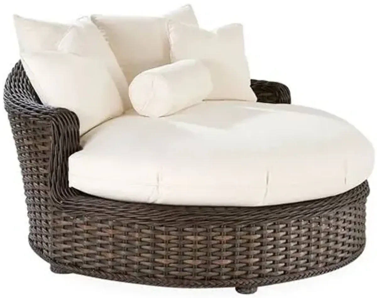 South Hampton Outdoor Daybed - Brown/Natural Sunbrella - Lane Venture - White - Comfortable, Sturdy