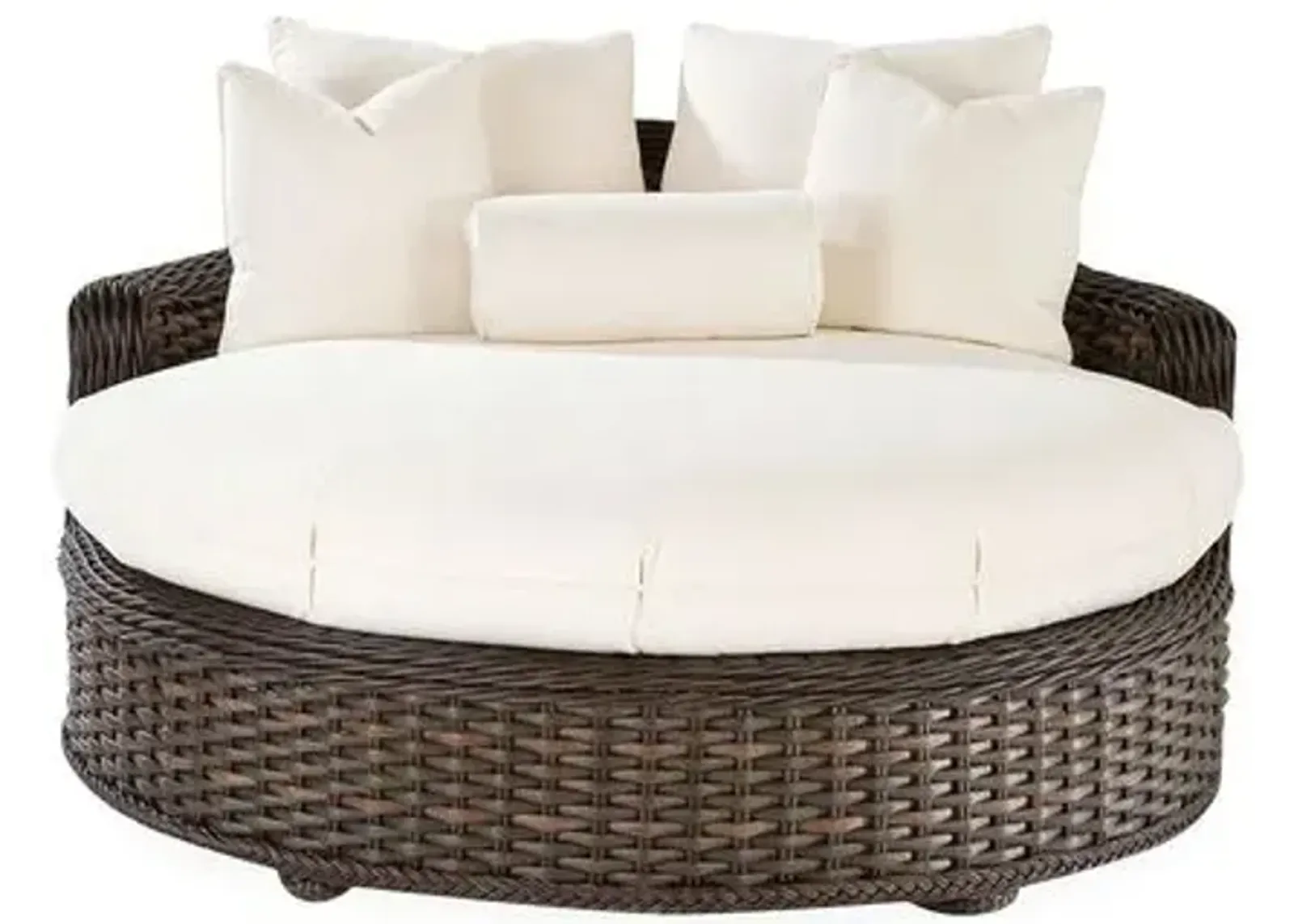 South Hampton Outdoor Daybed - Brown/Natural Sunbrella - Lane Venture - White - Comfortable, Sturdy