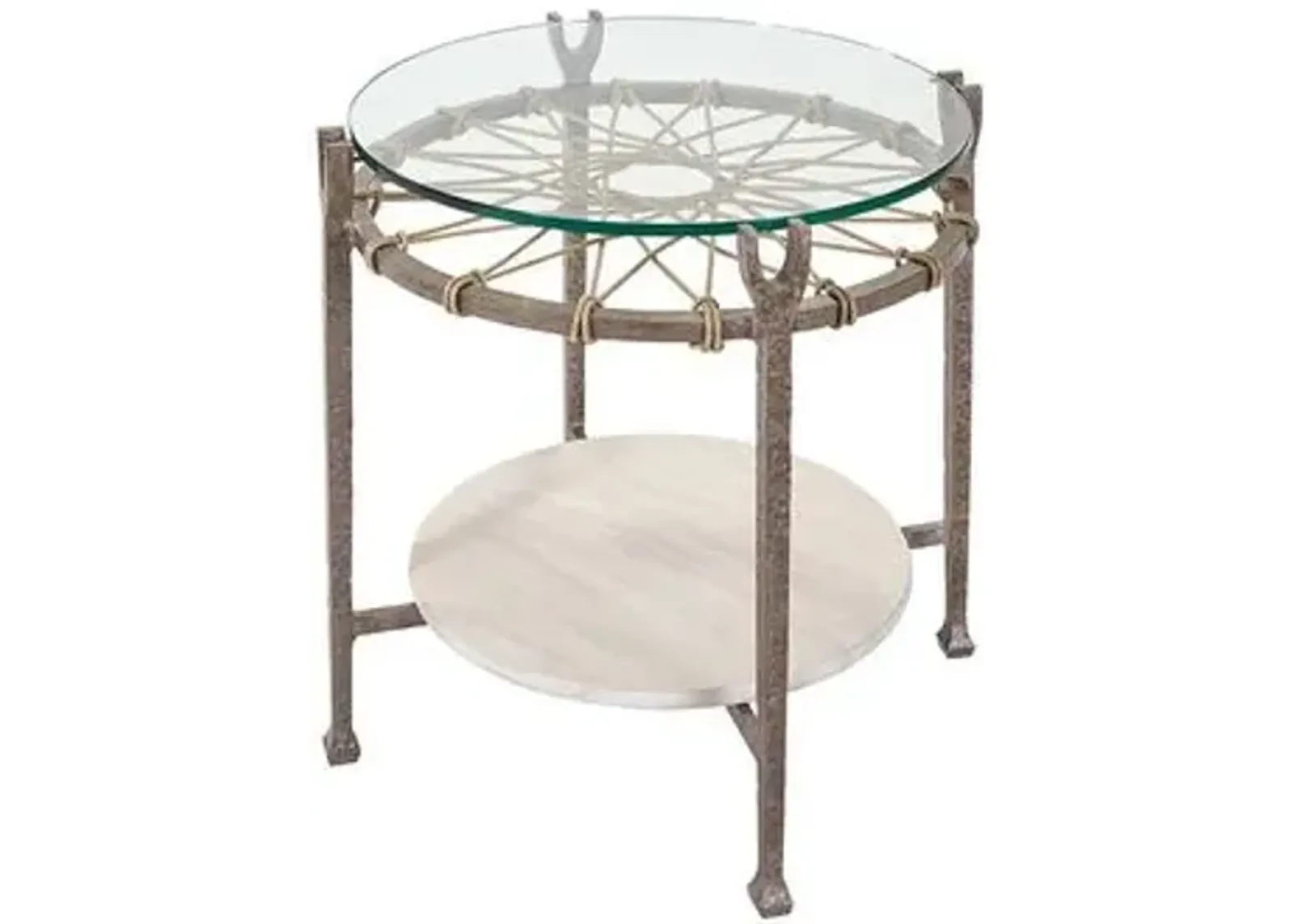 Hemingway Round Outdoor Side Table - Ivory - Lane Venture