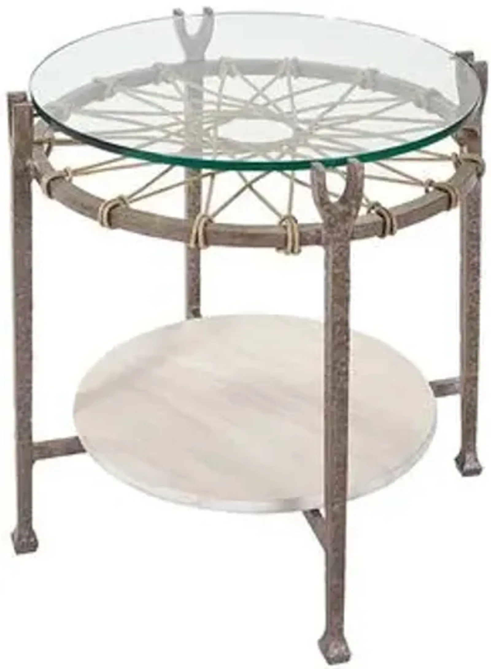 Hemingway Round Outdoor Side Table - Ivory - Lane Venture