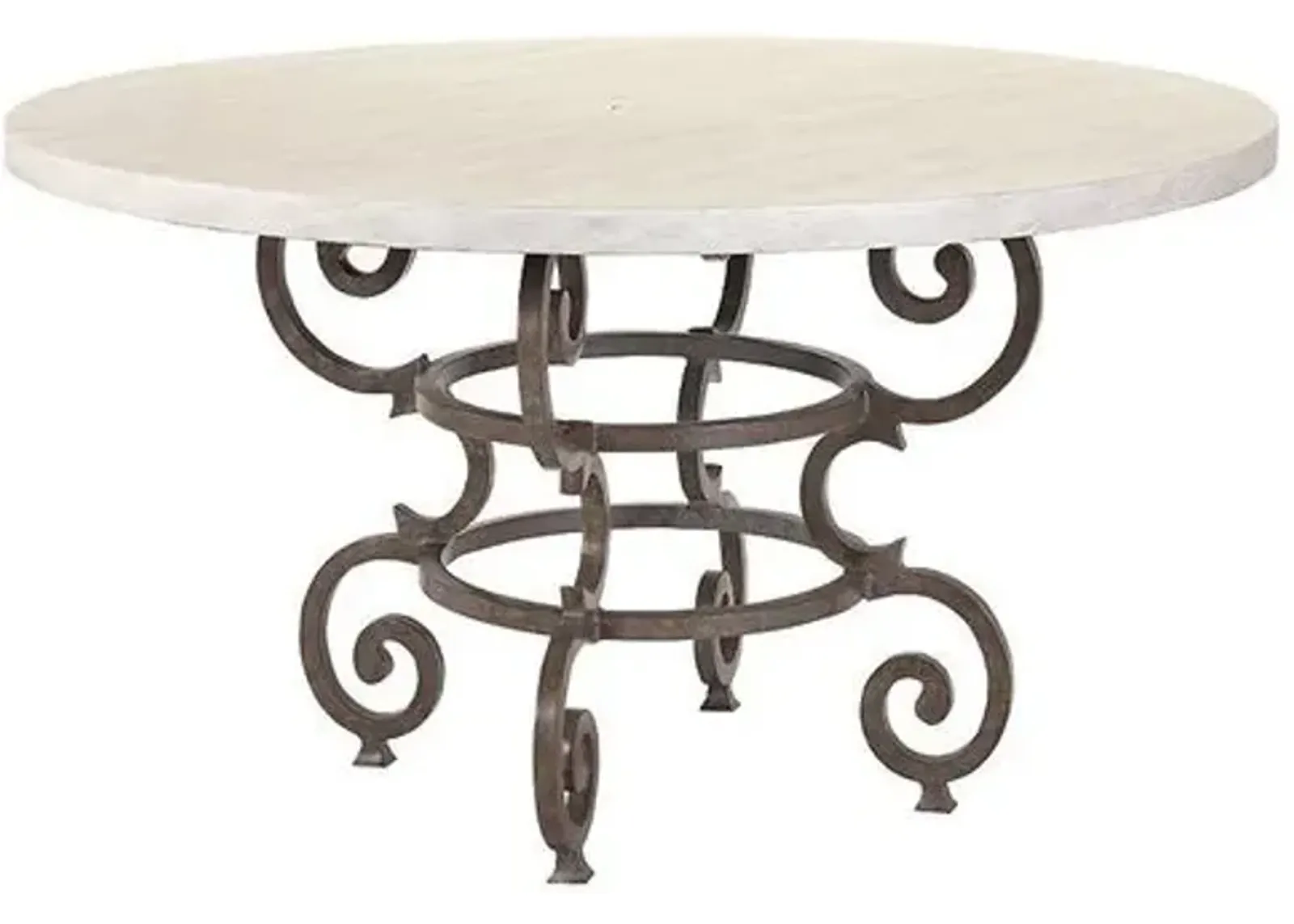 Hemingway Florentine 52" Round Outdoor Dining Table - Ivory - Lane Venture