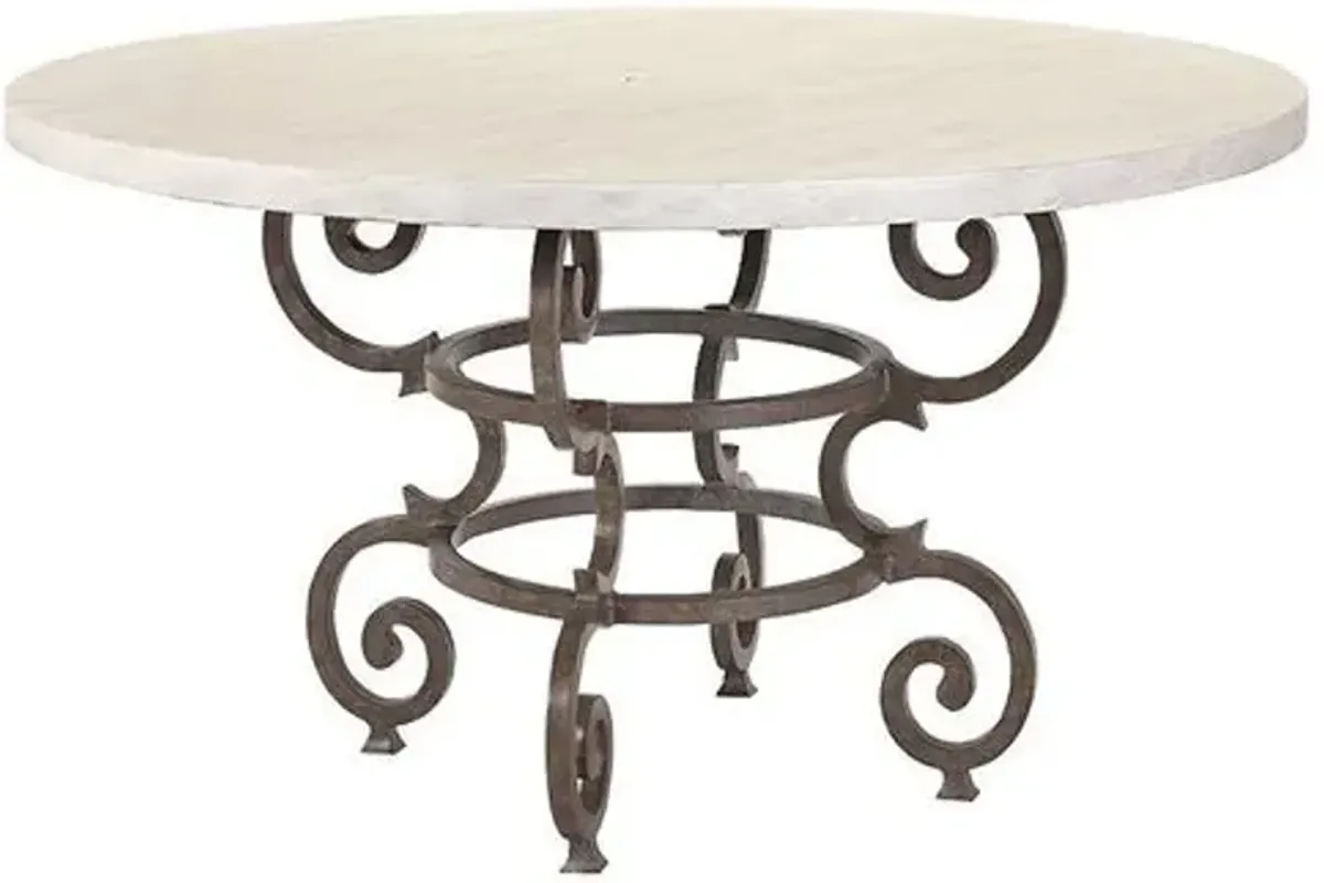 Hemingway Florentine 52" Round Outdoor Dining Table - Ivory - Lane Venture