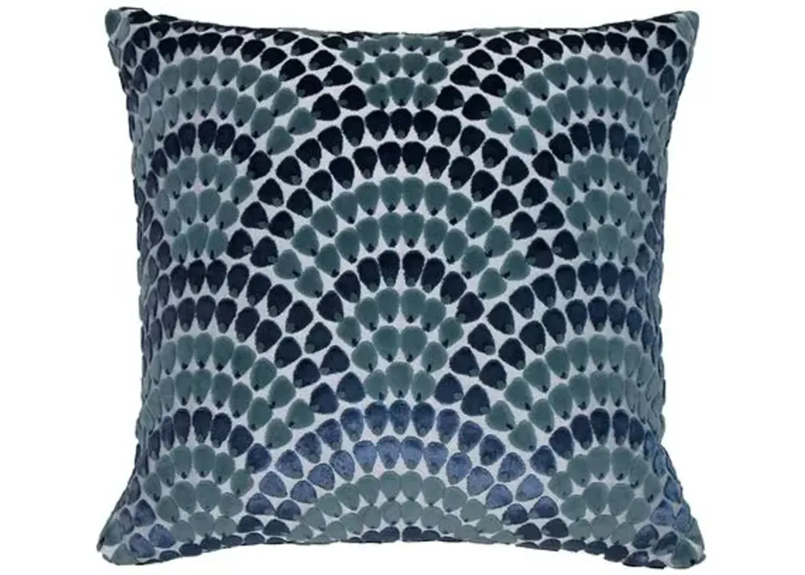 Landis 22x22 Pillow - Sherpa Blue/Teal Velvet - The Piper Collection