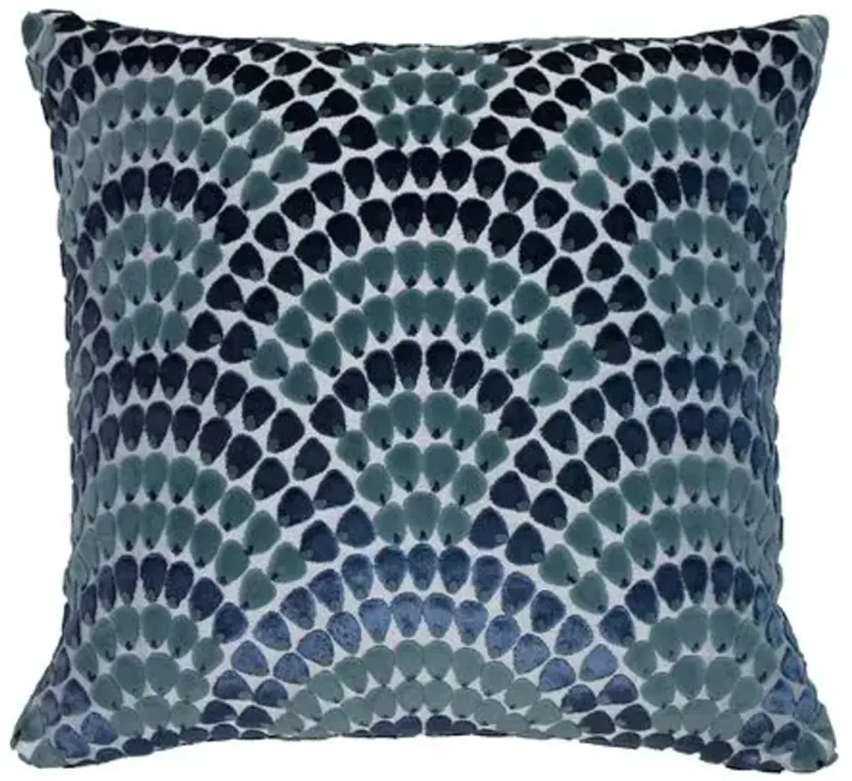 Landis 22x22 Pillow - Sherpa Blue/Teal Velvet - The Piper Collection