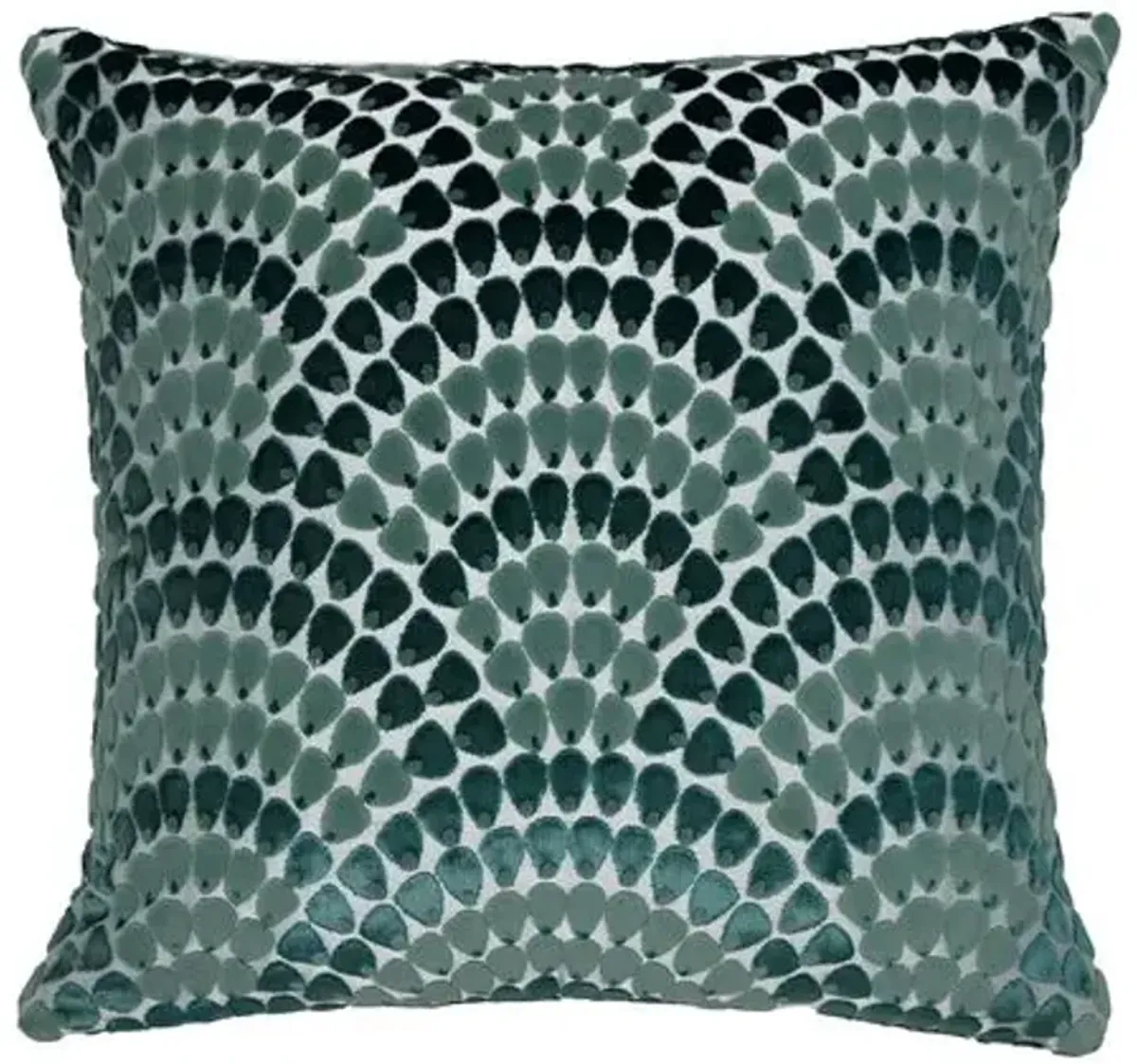 Landis 22x22 Pillow - Bermuda Blue/Teal Velvet - The Piper Collection