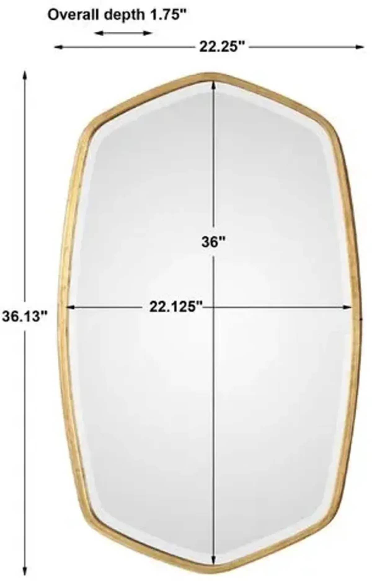 Duronia Wall Mirror - Antiqued Gold Leaf