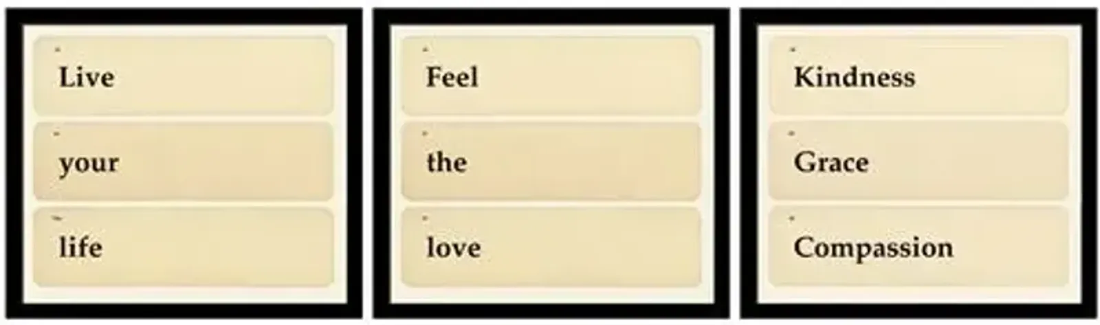 Smith & Co. - Flashcards: Feel - Live - Kindness - Black