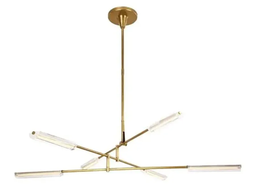 Daley 6-Light Chandelier - Acrylic - Natural Brass