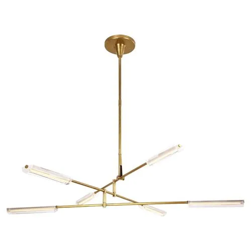 Daley 6-Light Chandelier - Acrylic - Natural Brass