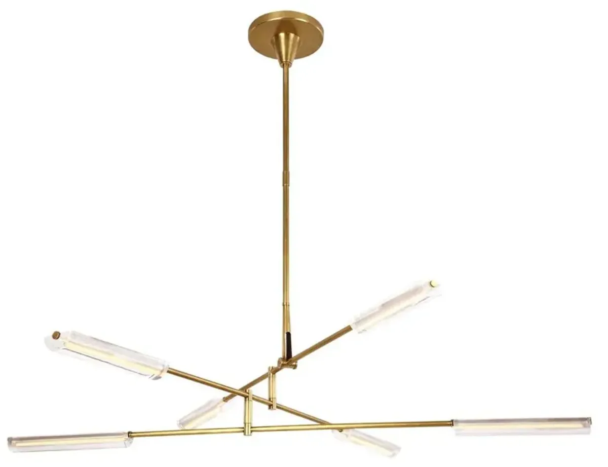 Daley 6-Light Chandelier - Acrylic - Natural Brass