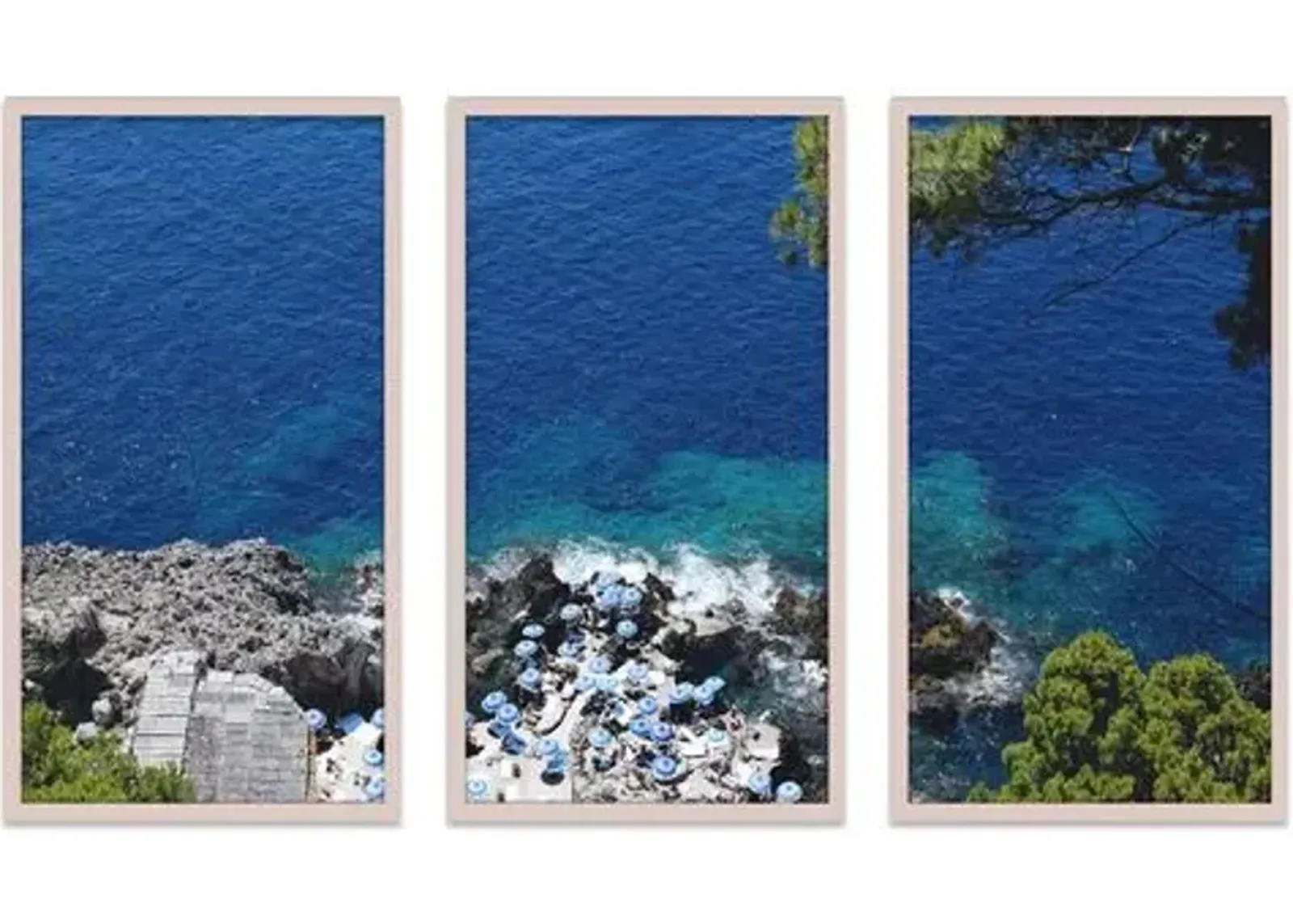 Natalie Obradovich - Fontelina Cliffside Triptych - Blue