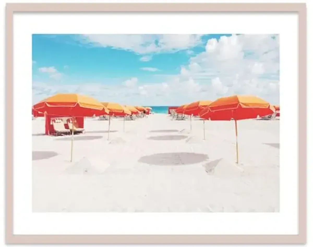 Natalie Obradovich - Orange Umbrellas Photograph - Blue