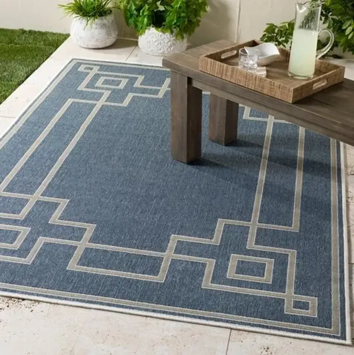 Richmond Outdoor Rug - Dark Slate/Taupe - Gray - Gray