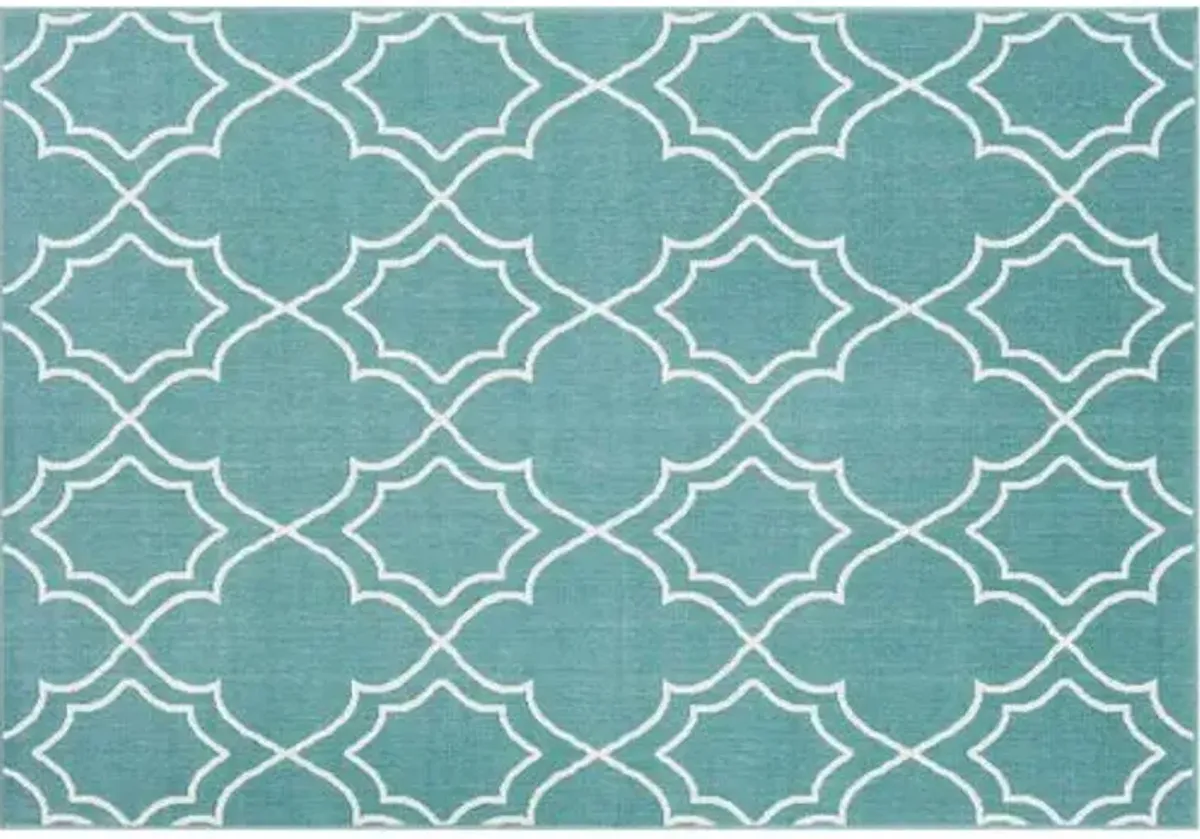 Sita Outdoor Rug - Teal/White - Green - Green