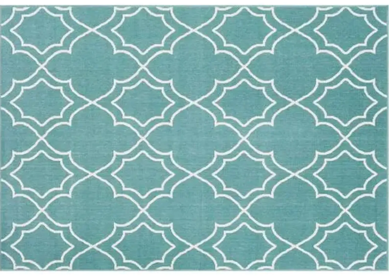 Sita Outdoor Rug - Teal/White - Green - Green