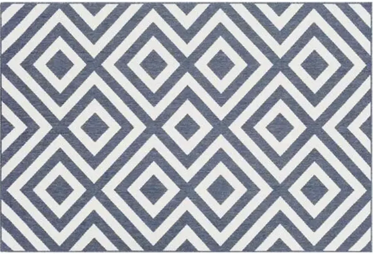 Ashley Outdoor Rug - Charcoal/White - Gray - Gray