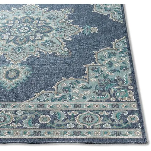 Embiid Outdoor Rug - Aqua/Teal - Blue - Blue