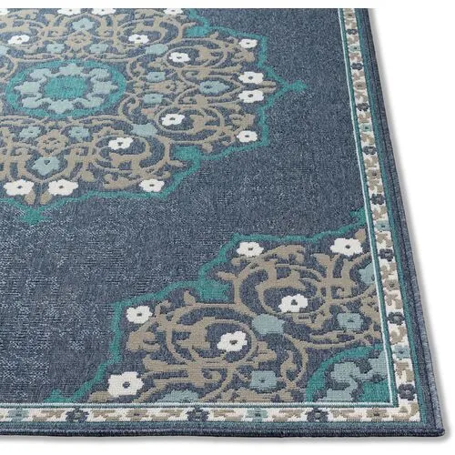 Wilson Outdoor Rug - Aqua/Taupe - Blue - Blue