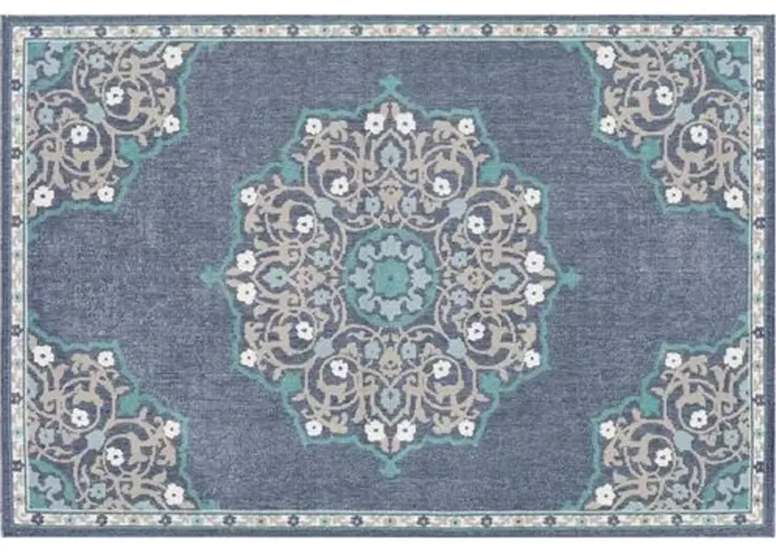 Wilson Outdoor Rug - Aqua/Taupe - Blue - Blue