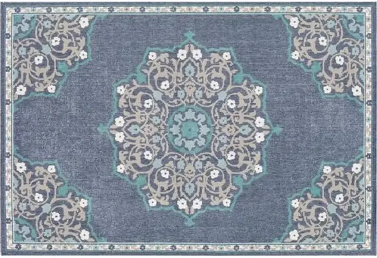 Wilson Outdoor Rug - Aqua/Taupe - Blue - Blue