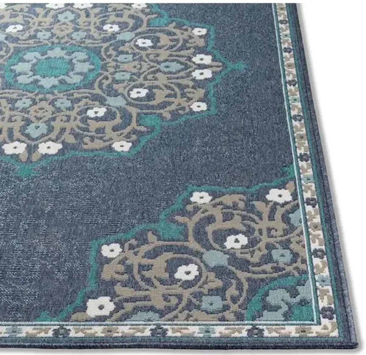 Wilson Outdoor Rug - Aqua/Taupe - Blue - Blue