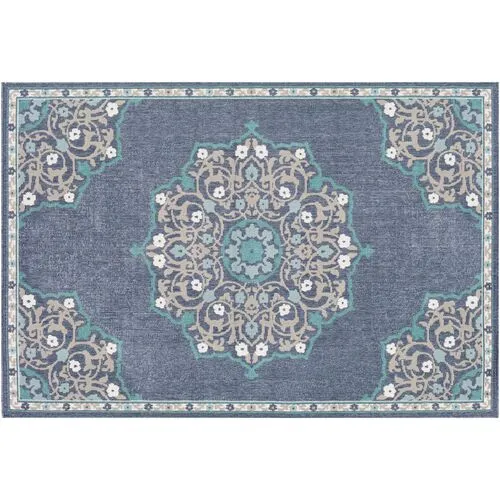 Wilson Outdoor Rug - Aqua/Taupe - Blue - Blue