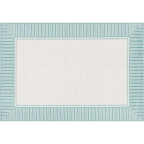 Fay Outdoor Rug - Teal/White - Green - Green
