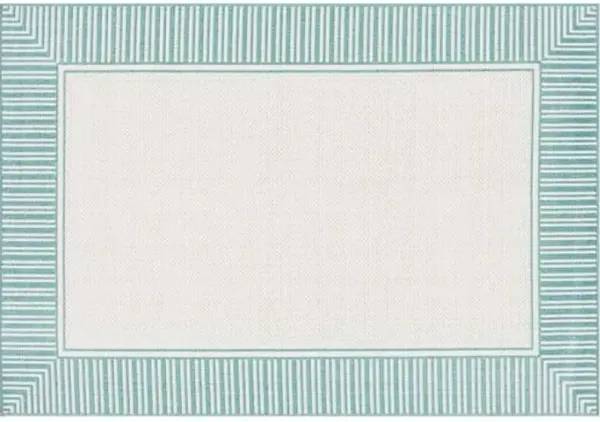 Fay Outdoor Rug - Teal/White - Green - Green