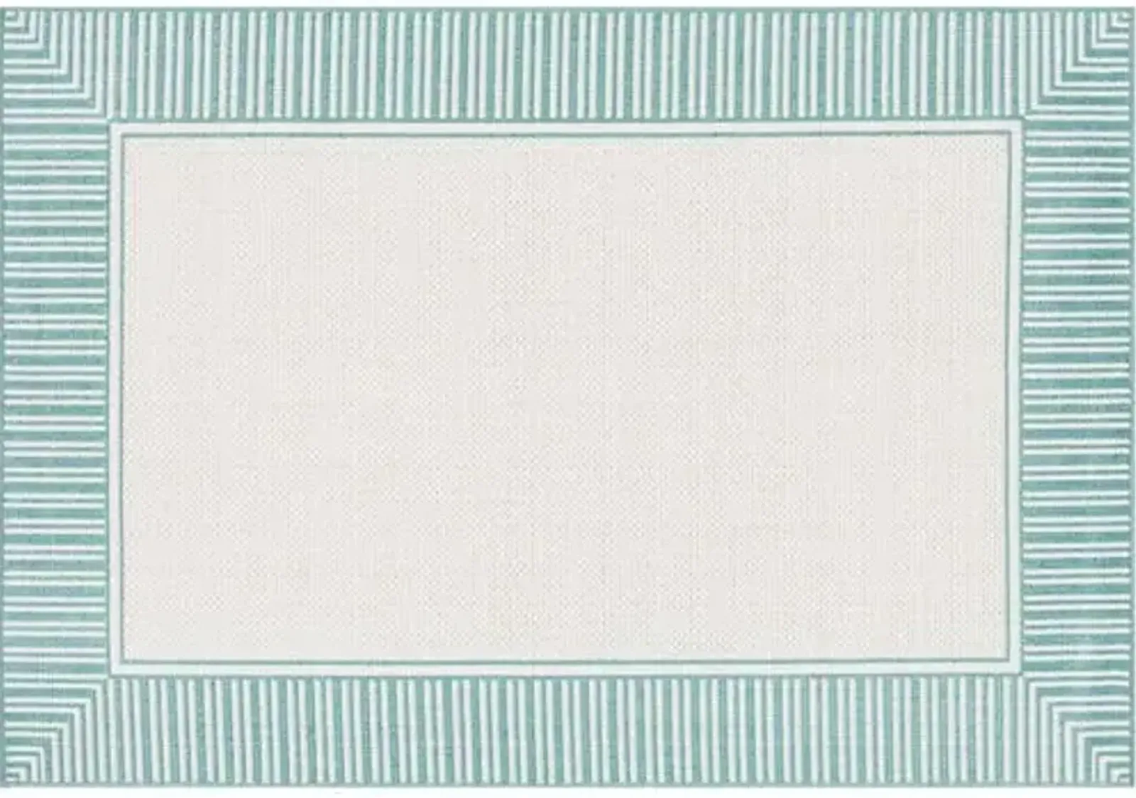 Fay Outdoor Rug - Teal/White - Green - Green