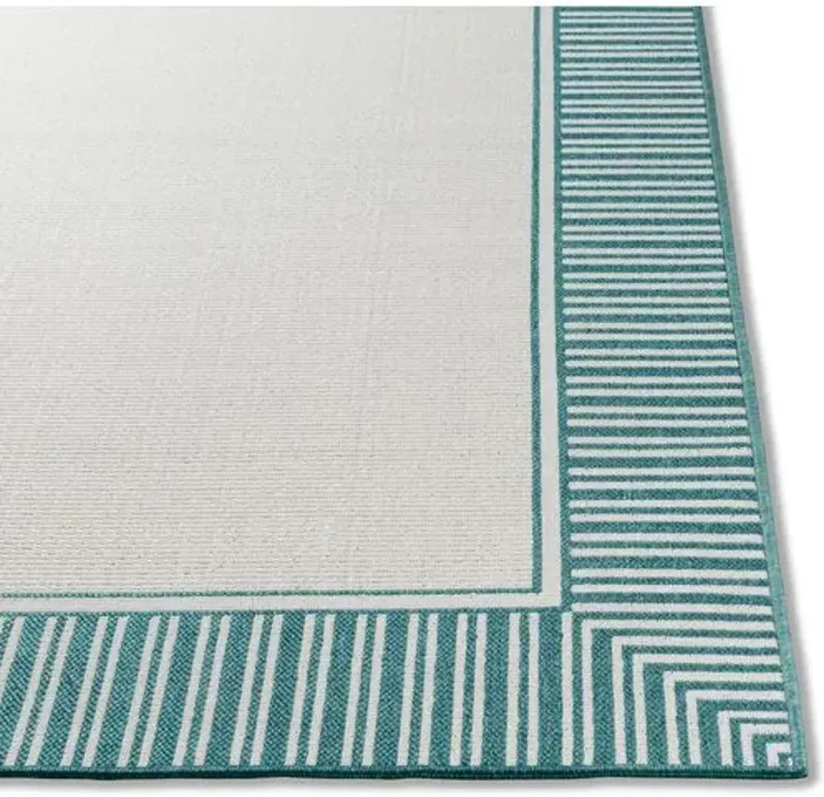 Fay Outdoor Rug - Teal/White - Green - Green