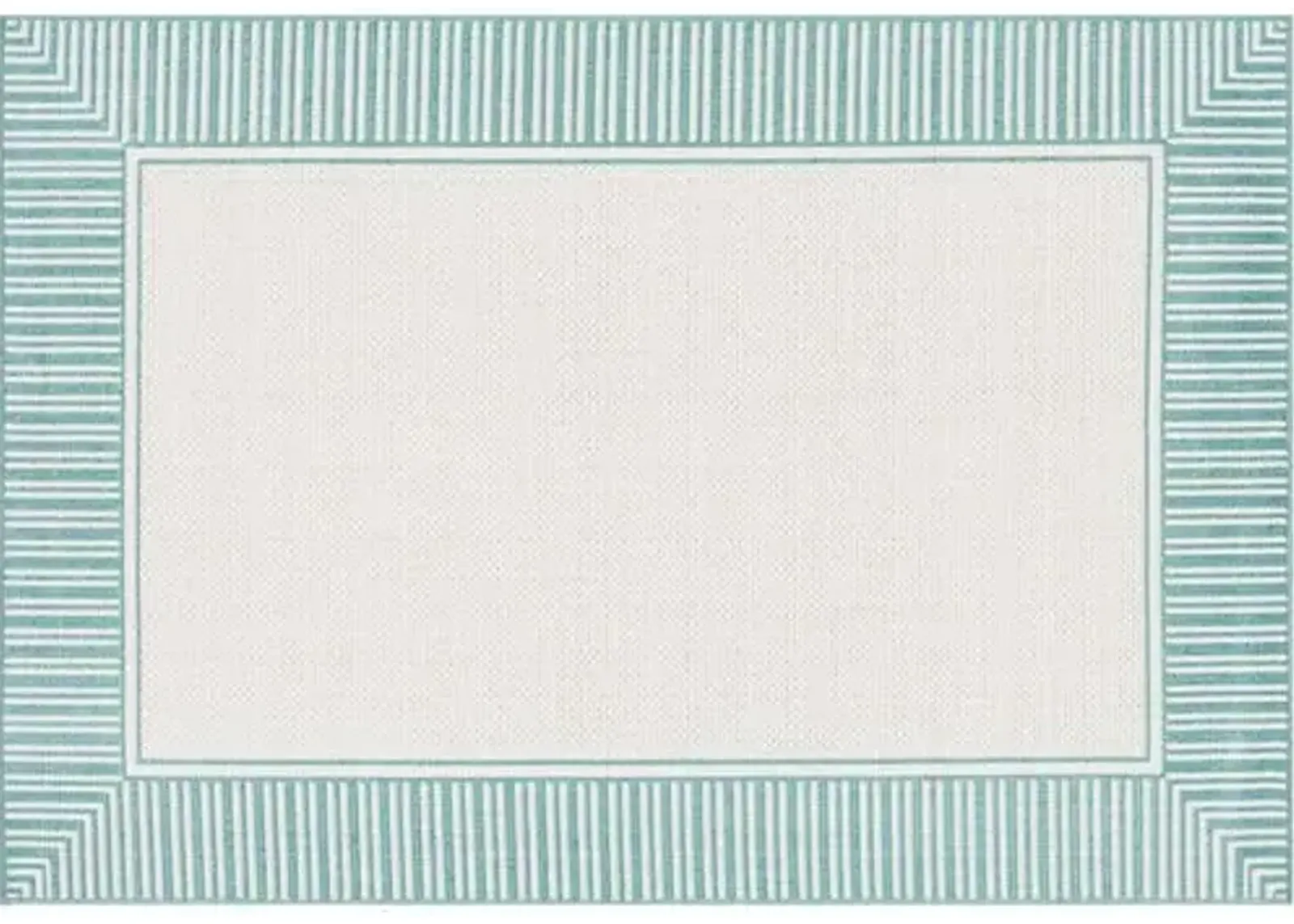 Fay Outdoor Rug - Teal/White - Green - Green