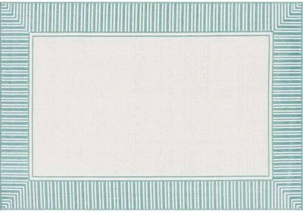 Fay Outdoor Rug - Teal/White - Green - Green