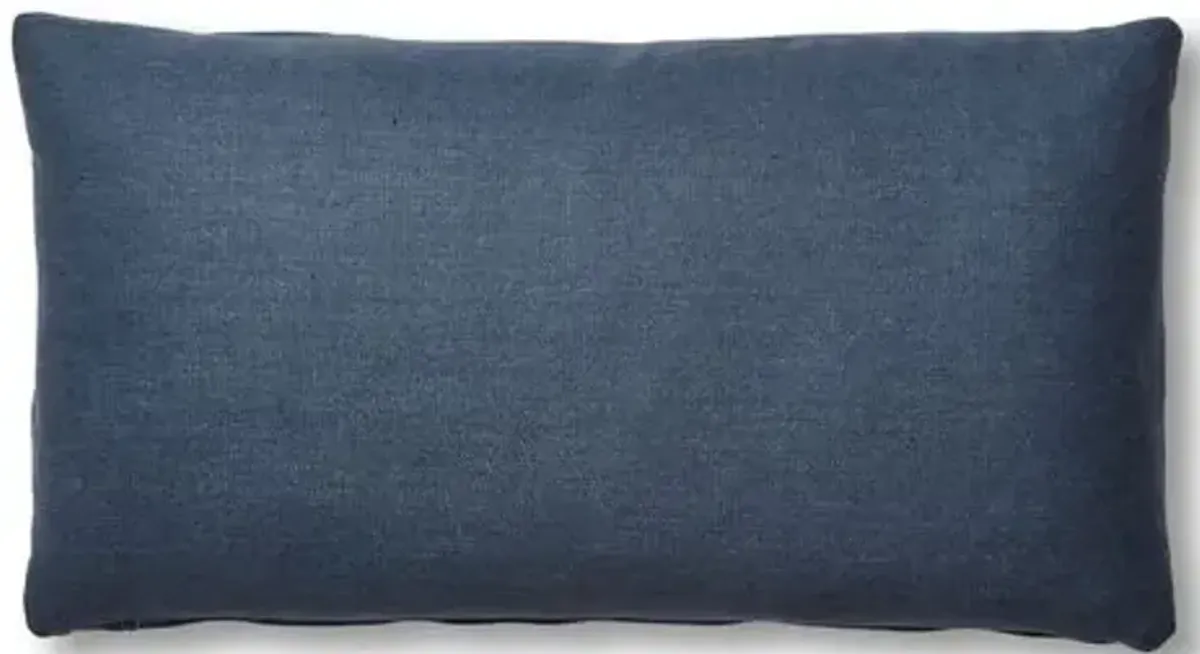 Ada Long Lumbar Pillow - Navy Linen