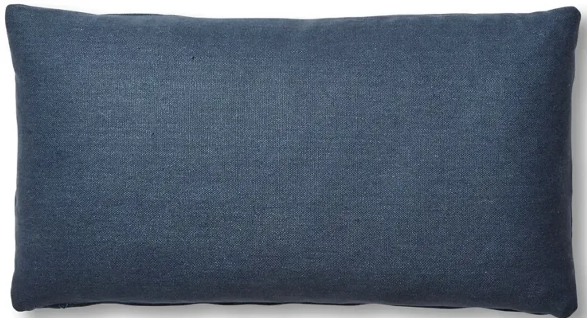 Ada Long Lumbar Pillow, Navy Linen
