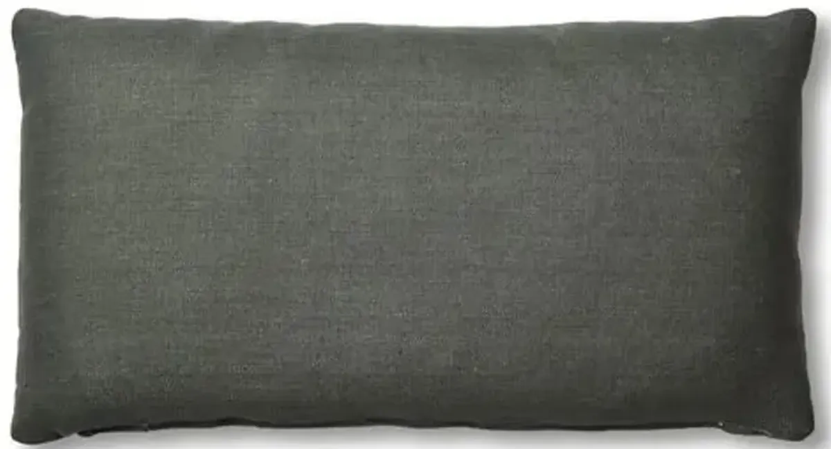 Ada Long Lumbar Pillow - Charcoal Linen