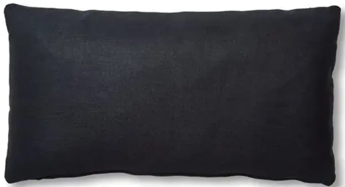 Ada Long Lumbar Pillow - Black Linen