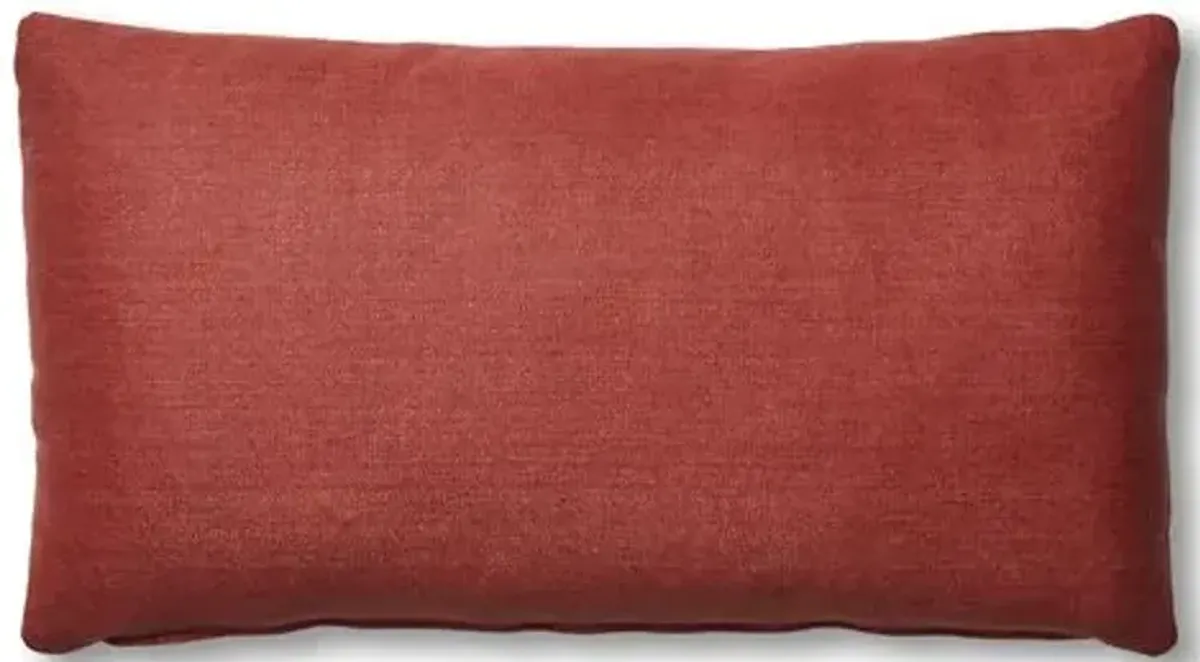 Ada Long Lumbar Pillow - Rust Linen