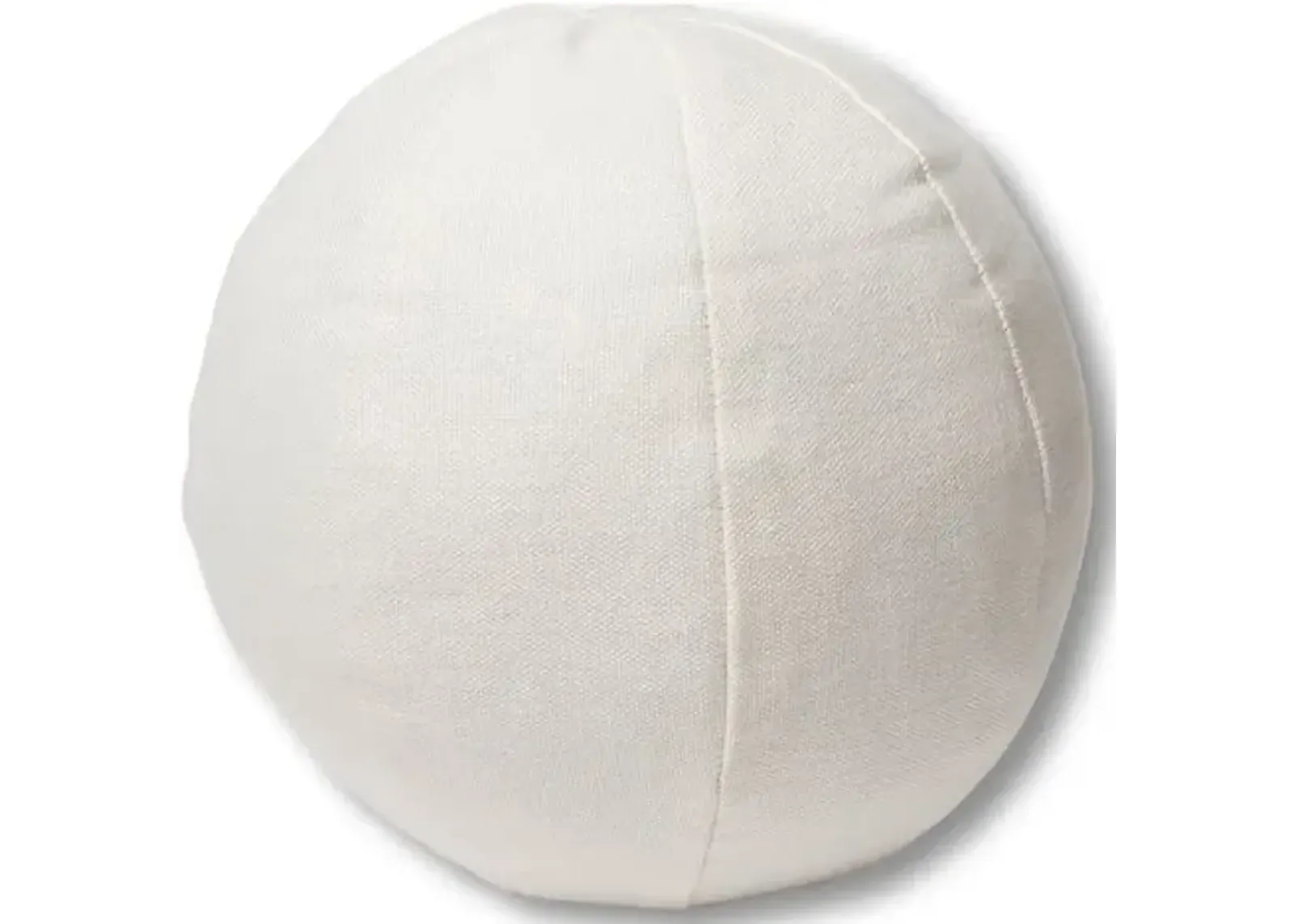 Emma 11x11 Ball Pillow - White Linen