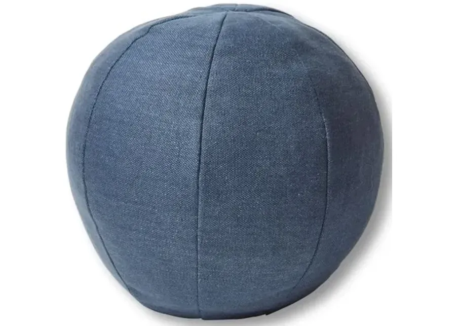 Emma 11x11 Ball Pillow - Navy Linen