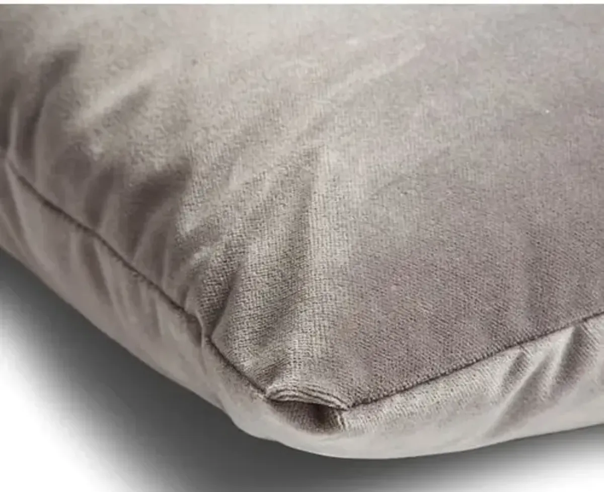 Hazel Pillow - Light Gray Velvet