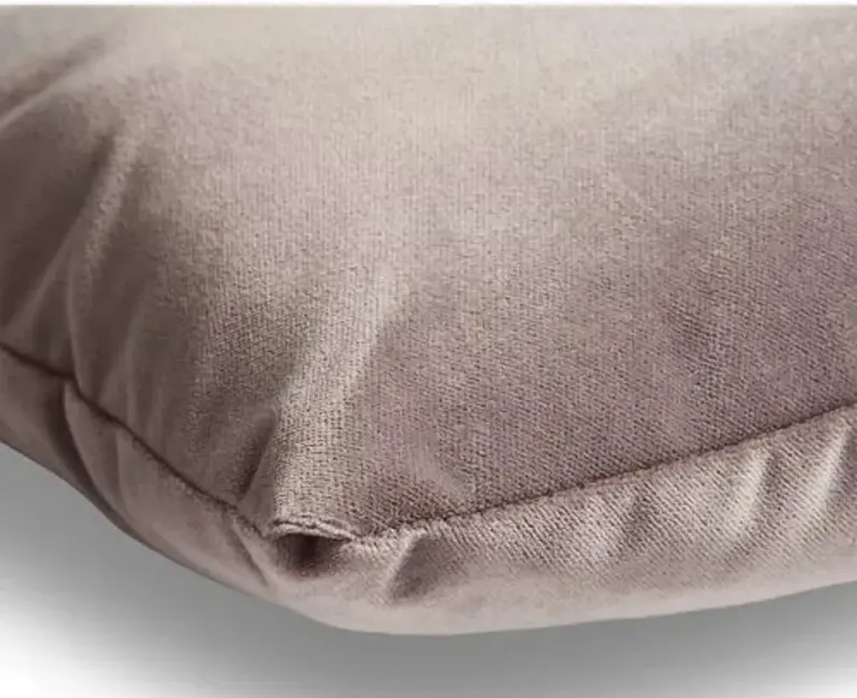 Ada Long Lumbar Pillow - Light Gray Velvet