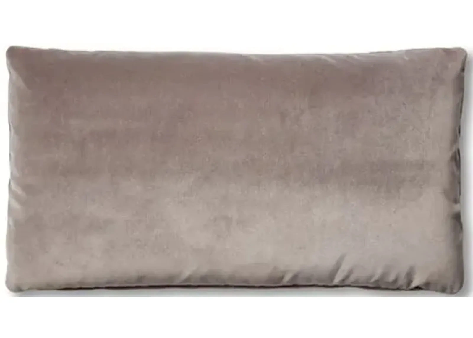 Ada Long Lumbar Pillow - Light Gray Velvet