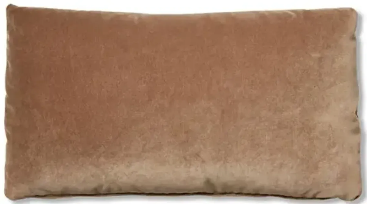 Ada Long Lumbar Pillow - Toffee Velvet