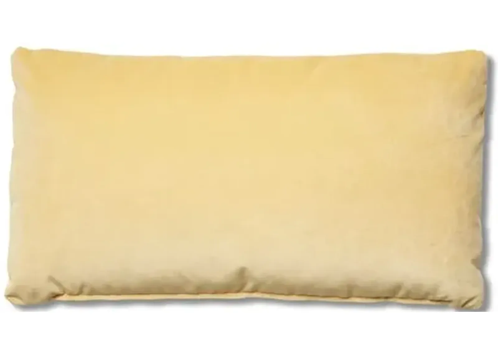 Ada Long Lumbar Pillow - Canary Velvet