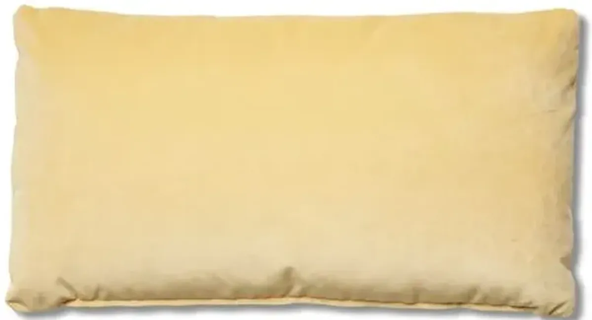 Ada Long Lumbar Pillow - Canary Velvet