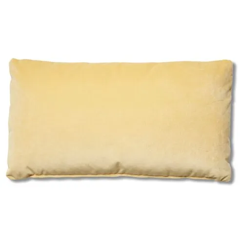 Ada Long Lumbar Pillow - Canary Velvet