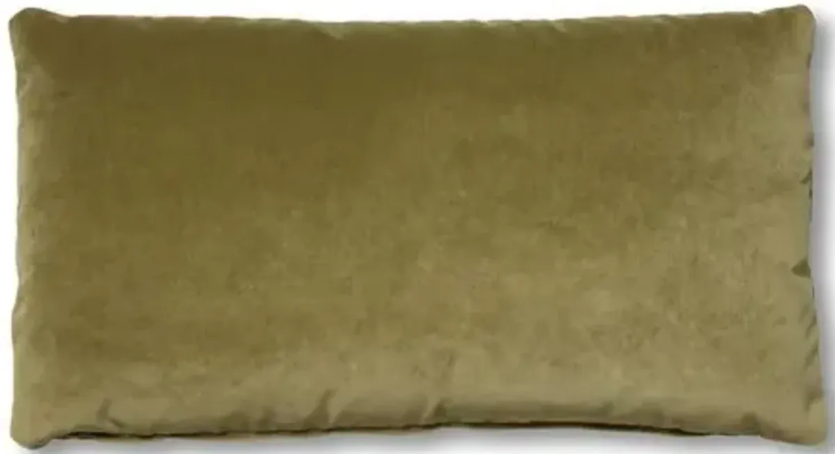 Ada Long Lumbar Pillow - Moss Velvet