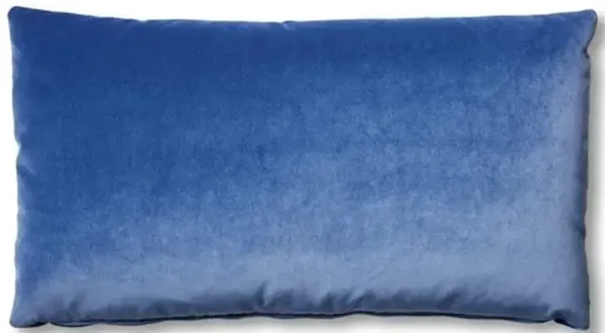 Ada Long Lumbar Pillow - Cobalt Velvet